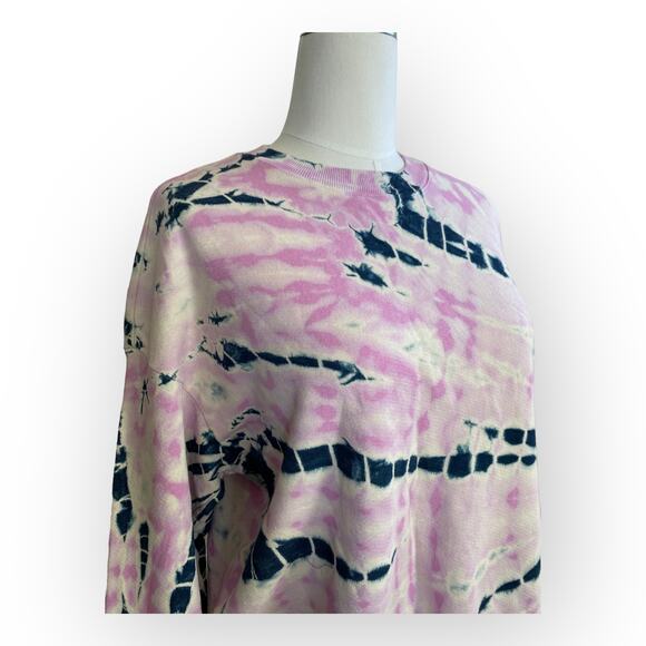 MONROW Bamboo Burst Tie Dye Boxy Sweatshirt - Picture 7 of 13